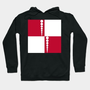 60's Retro Mod Squares and Dots in Red and White Hoodie